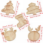 assiettes bois naturel assiettes noël forme d'arbre cerf décoration festive modernes