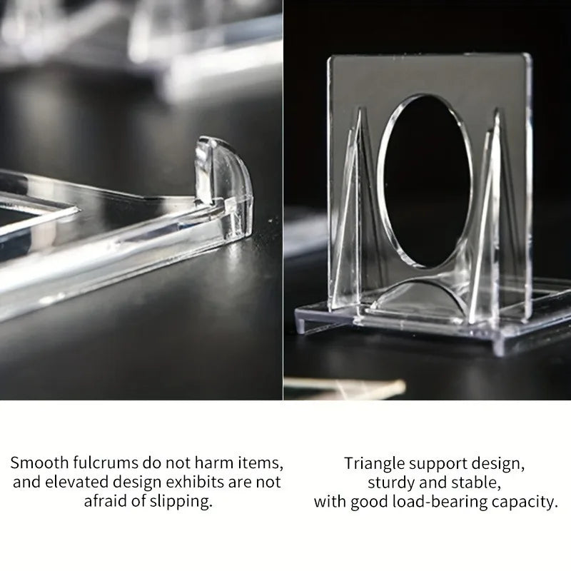 présentoirs transparents supports photos cartes minimaliste moderne rangement salon respectueux environnement plastique