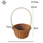 panier tressé marron clair poignée utilisation multiple réutilisable traditionnel maison fleurs rangement