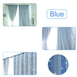 rideaux semi transparent étoiles découpées tissu plissé motif enfantin couleurs rose bleuclair