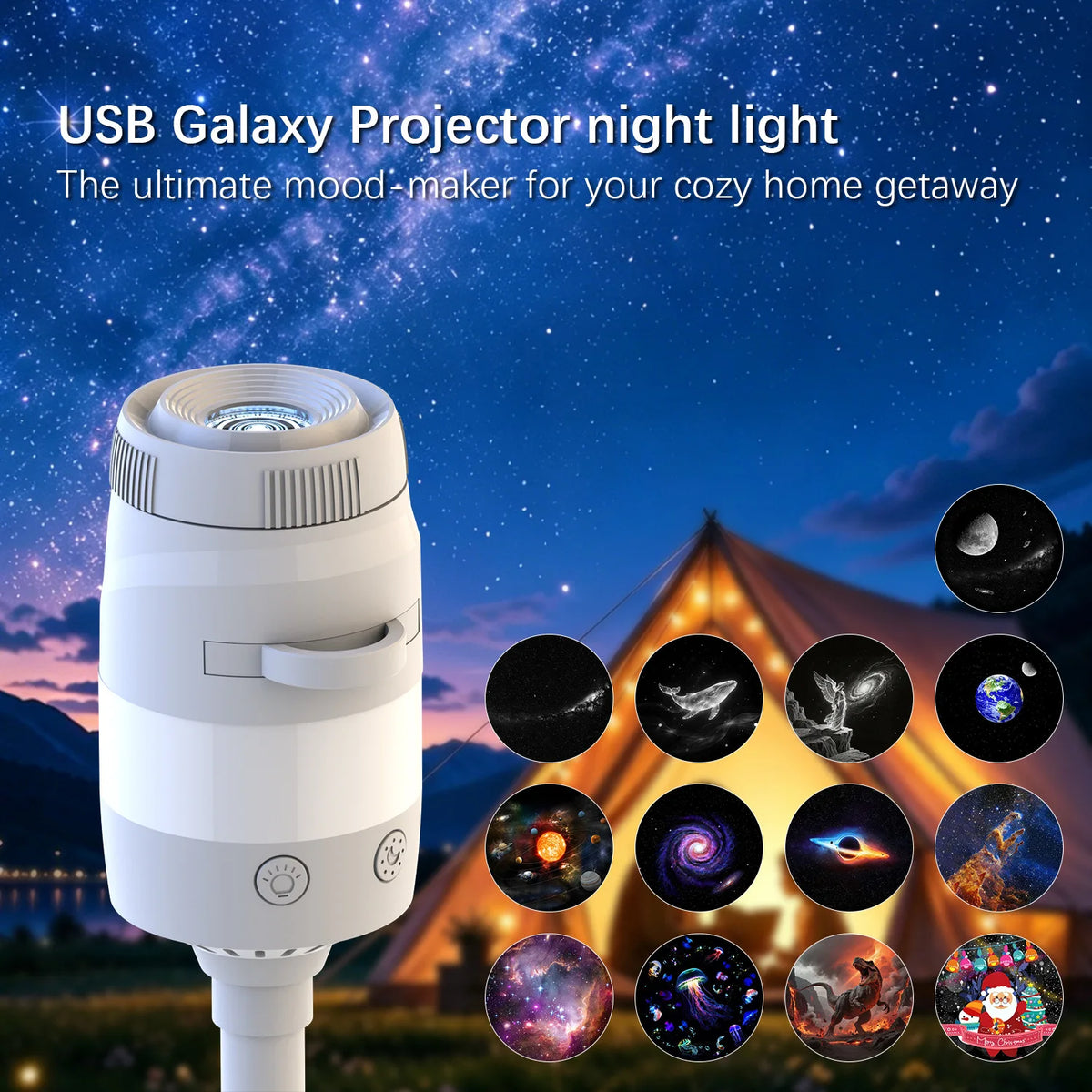 projecteur nuit blanc moderne tringle flexible éclairage ambiance chambre bouton poussoir usb