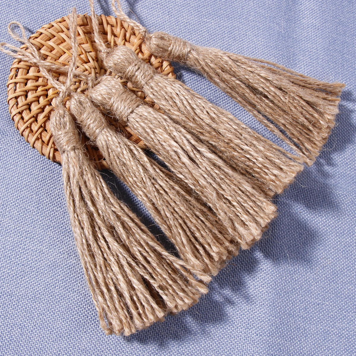 pompons jute franges tissées main décor maison rideaux bricolage simple rétro 17cm longueur 6cm