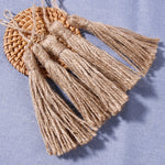 pompons jute franges tissées main décor maison rideaux bricolage simple rétro 17cm longueur 6cm