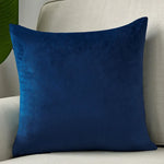 coussin carré velours bleu moderne 45x45cm décoration sofa lit voiture