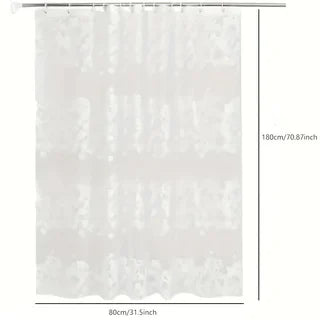 rideau douche blanc motif floral moderne semi transparent ourlet standard texture lisse ølets métalliques
