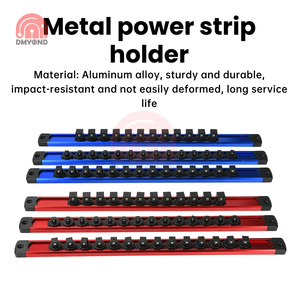 support cordon puissance métallique aluminium bleu rouge clips adhésifs modernes 38 25 50 cm