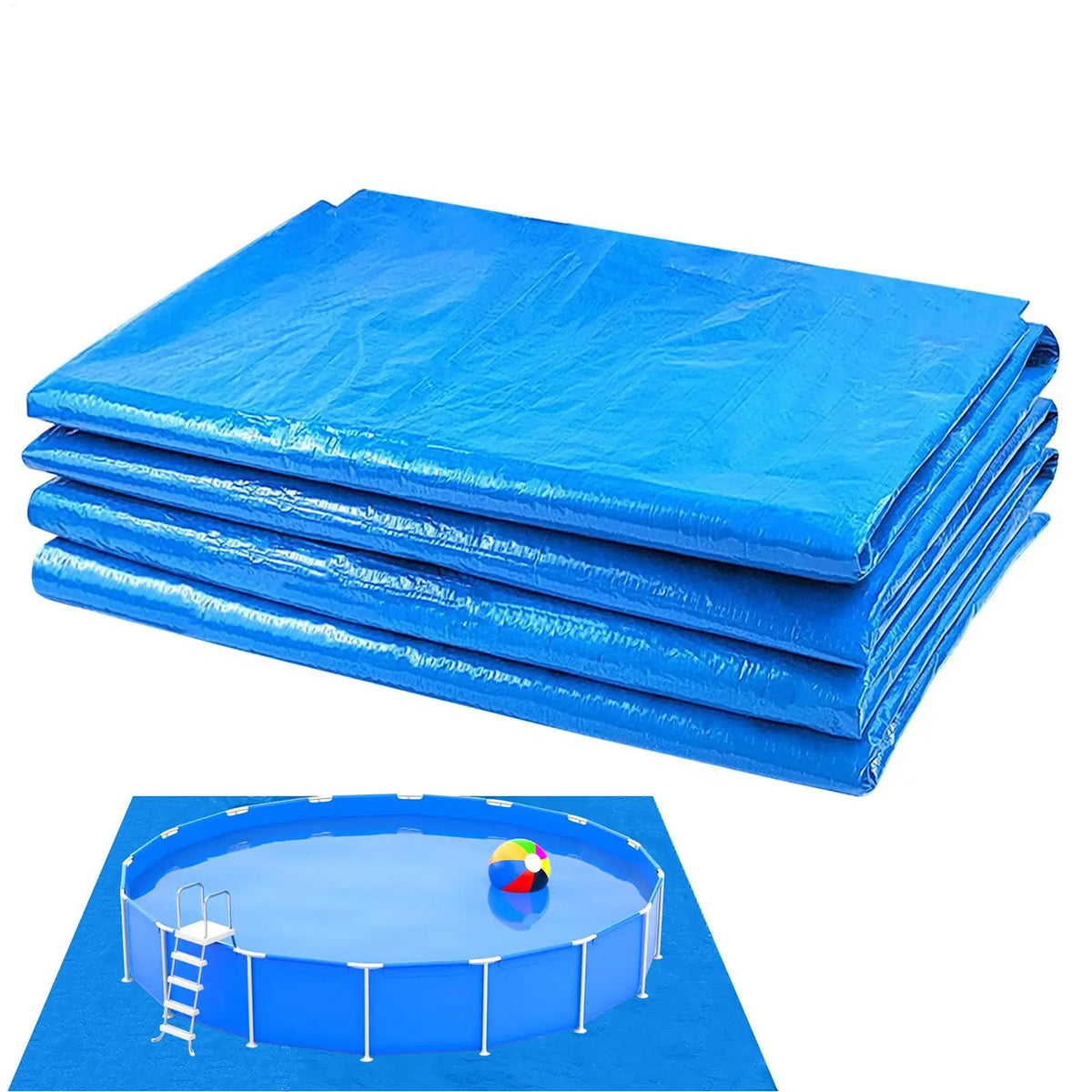 tapis piscine bleu protection sol clips modernes 2m74 3m35 3m96 4m88