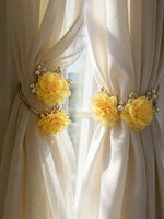 rideaux polonais moderne anneaux métal doré fleurs élégants accessoires fenêtres