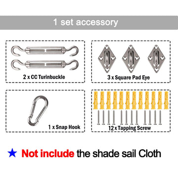 voile d'ombrage soleil vert clair imperméable terrasse jardin anneaux fixation