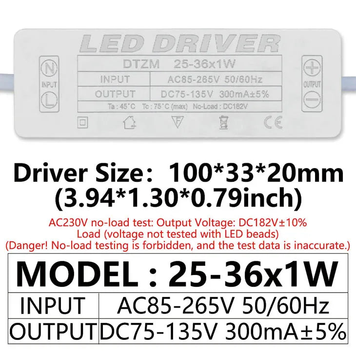 transformateur alimentation led 250ma 300ma 12v 24v 36v isolation stable électronique blanc connecteurs