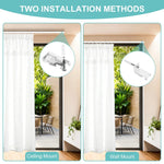rideau barre pvc blanc moderne clips 5m pliable découpable latéral
