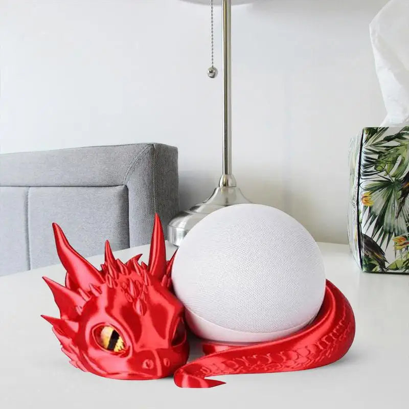 support enceinte connectée dragon stylisé impression 3d fantaisie couleur rouge bleu vert violet noire