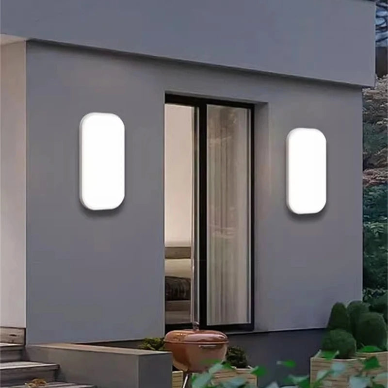 lampe murale moderne surface mounted extérieure led 15w 20w blanc ronde ovale étanche