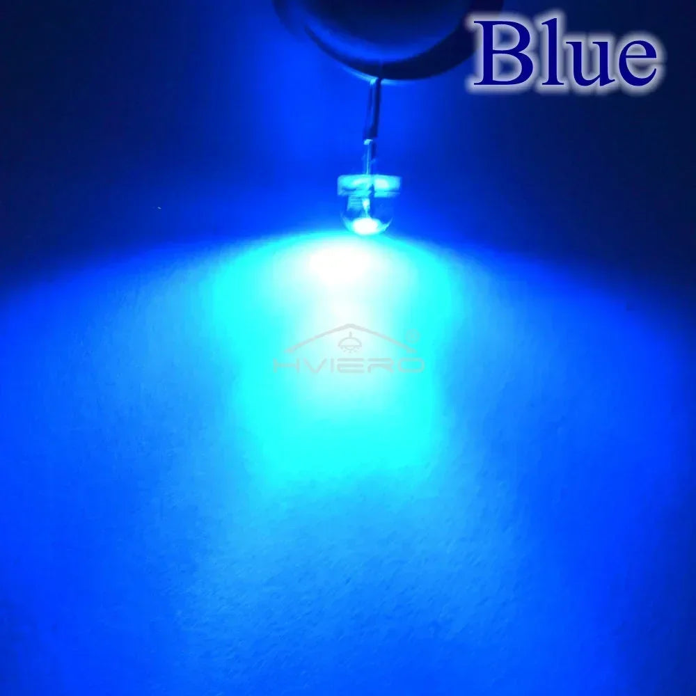 diodes led transparentes couleurs bleu vert rouge blanc chaud jaune violet rose pack 10