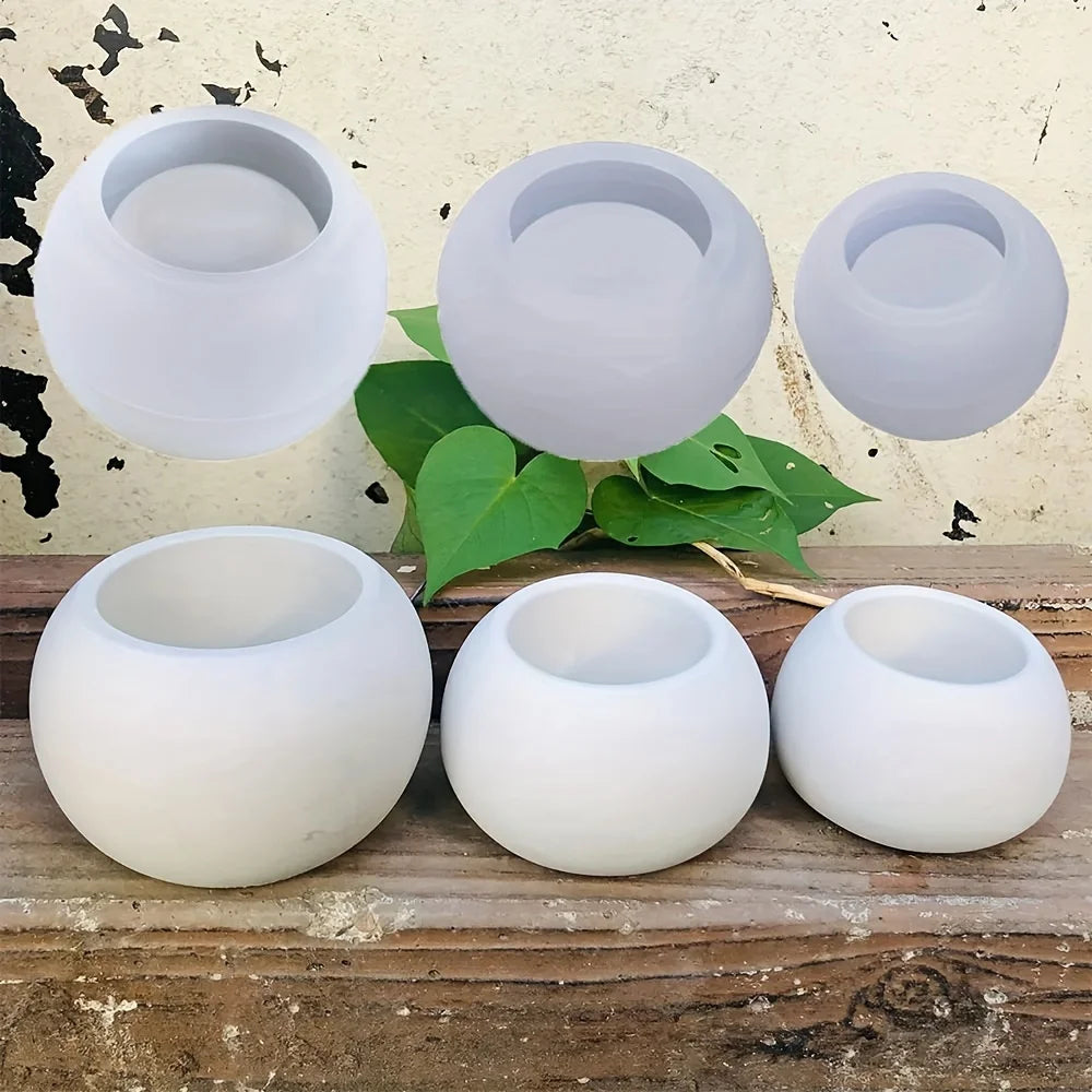 cache pot silicone moderne blanc mat set différents tailles plantes succulentes artisan fleur