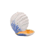 coquillage décoratif boîte rangement velours strass rayures horizontales boucles oreilles moderne respectueux environnement