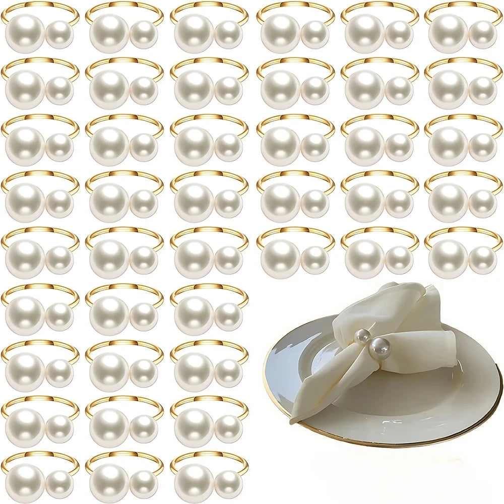 anneaux serviettes or blanc classiques métal décoration table événement mariage noël festive