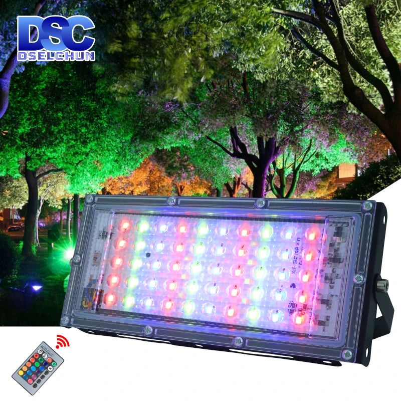 projecteur led noir multicolore ip65 bras articulé moderne extérieur 50w rvb aluminium