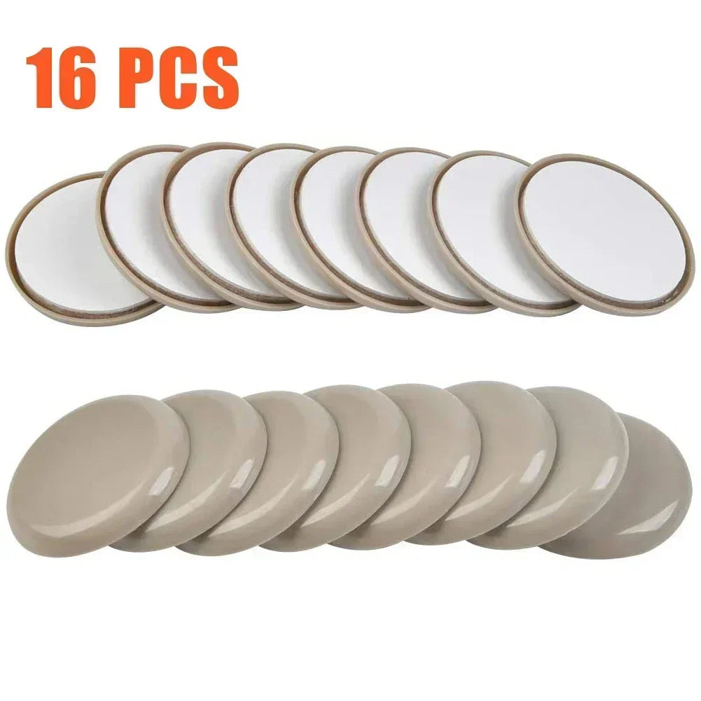 protections pieds meubles beige rondes adhésives set utilitaire 16 pieces 25mm 32mm 38mm