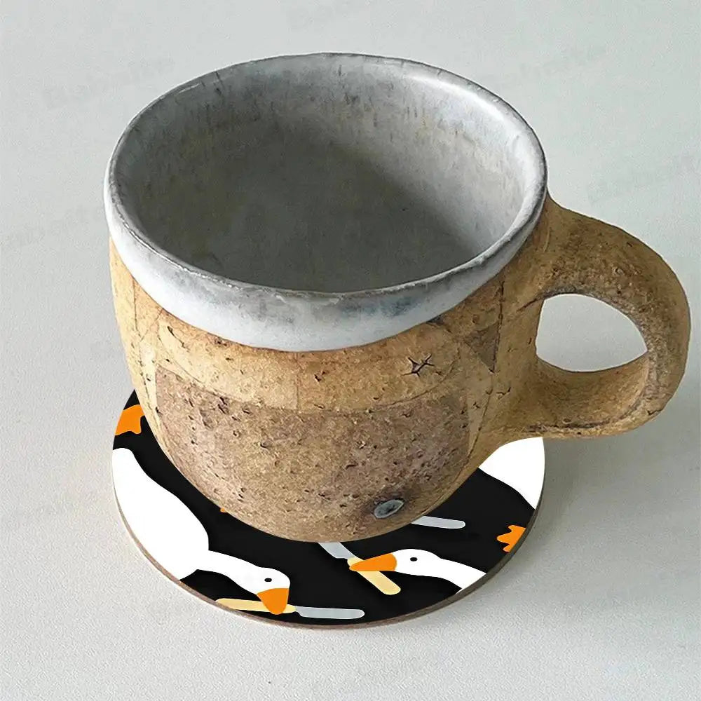 sous verres bois canards expressions modernes opaques hygiène table ecofriendly