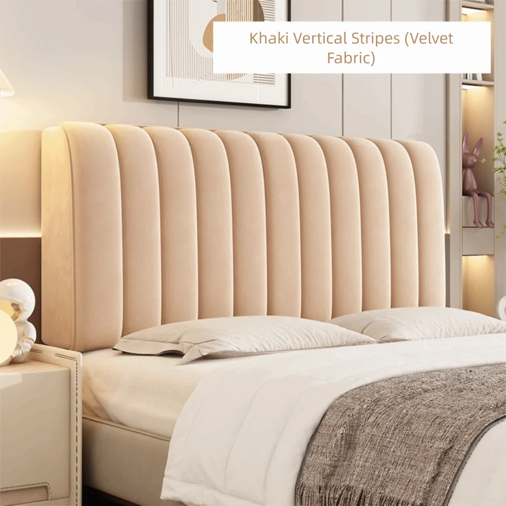housse tête lit velours solide couleur beige clair moderne usage quatre saisons lavable