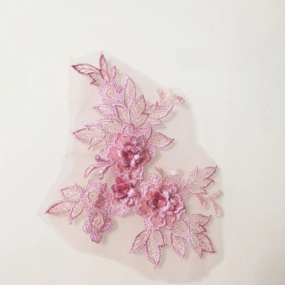 applique textile fleurs brodées doré clair mariage tissu microfibre 3d opaquement broderie fine