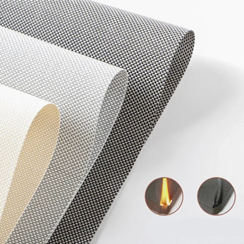 rideau rouleau tissu ignifuge occultant moderne gris beige blanc