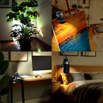 lampe sol led pinces réglable moderne noir clip intégré lumière table chambre atelier