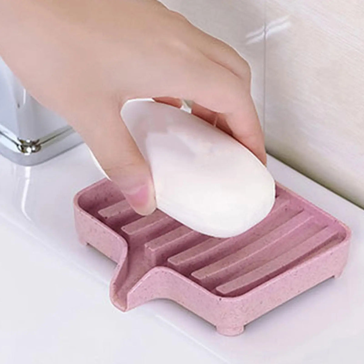 support savon texturé moderne rose bleu vert adhésif salle bain conteneur rangement praticité douche