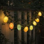 guirlande lumineuse led blanc jaune orange vert texture craquelée moderne pâques anniversaire noël festive