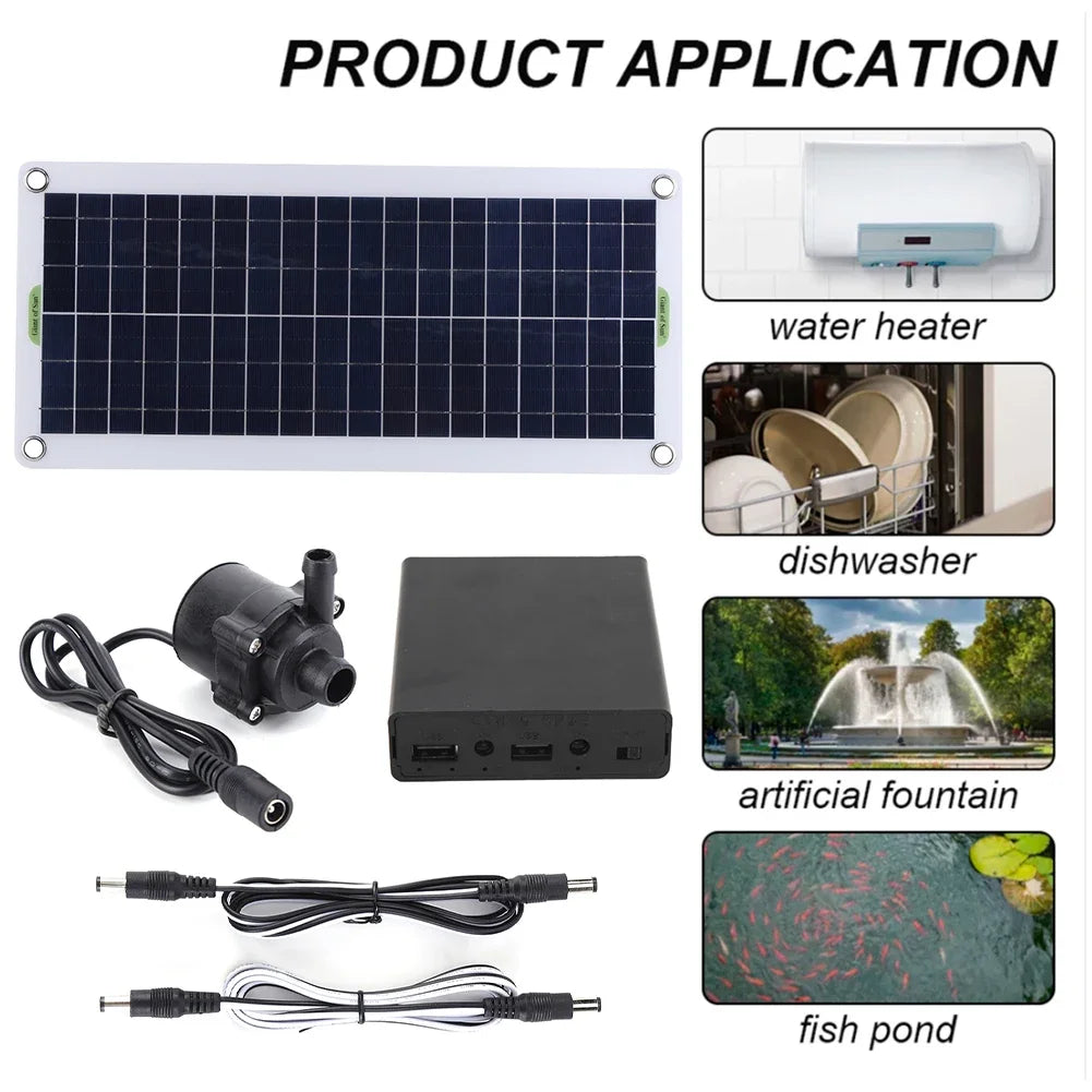 pompe eau solaire panneau noir cellules solaires kit fontaine aquariums bassinsextérieur