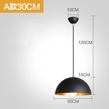 lampe suspension industrielle métal noir doré rétro moderne éclairage intérieur restaurant bar loft