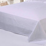 drap plat coton blanc rayures fines maison classique opacité 120x160cm 160x230cm
