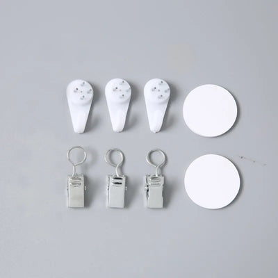 crochets adhésifs blancs clips métalliques kit suspension murale moderne décoration tableaux transparent