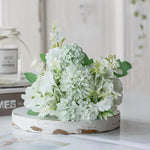 décoration mariage bouquet fleurs artificielles soie vertes blanches intérieur rustique naturel