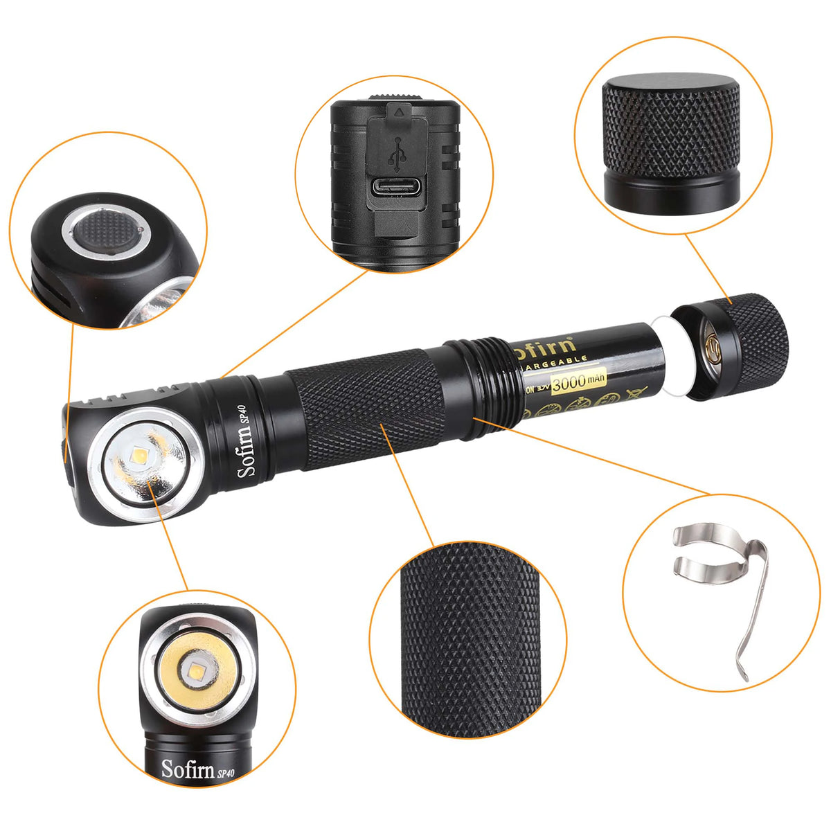 lampe frontale led noire anti dérapante turbo high med low vert rouge moderne