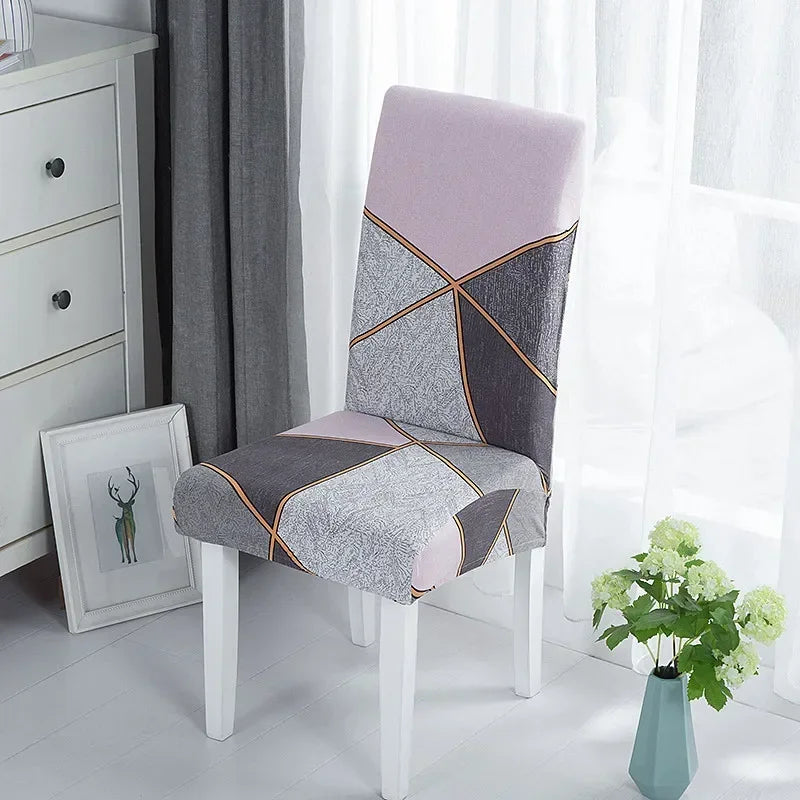 housse chaise moderne stretch imprimé floral rayures geometriques gris noir bleu beige marronwasher removable