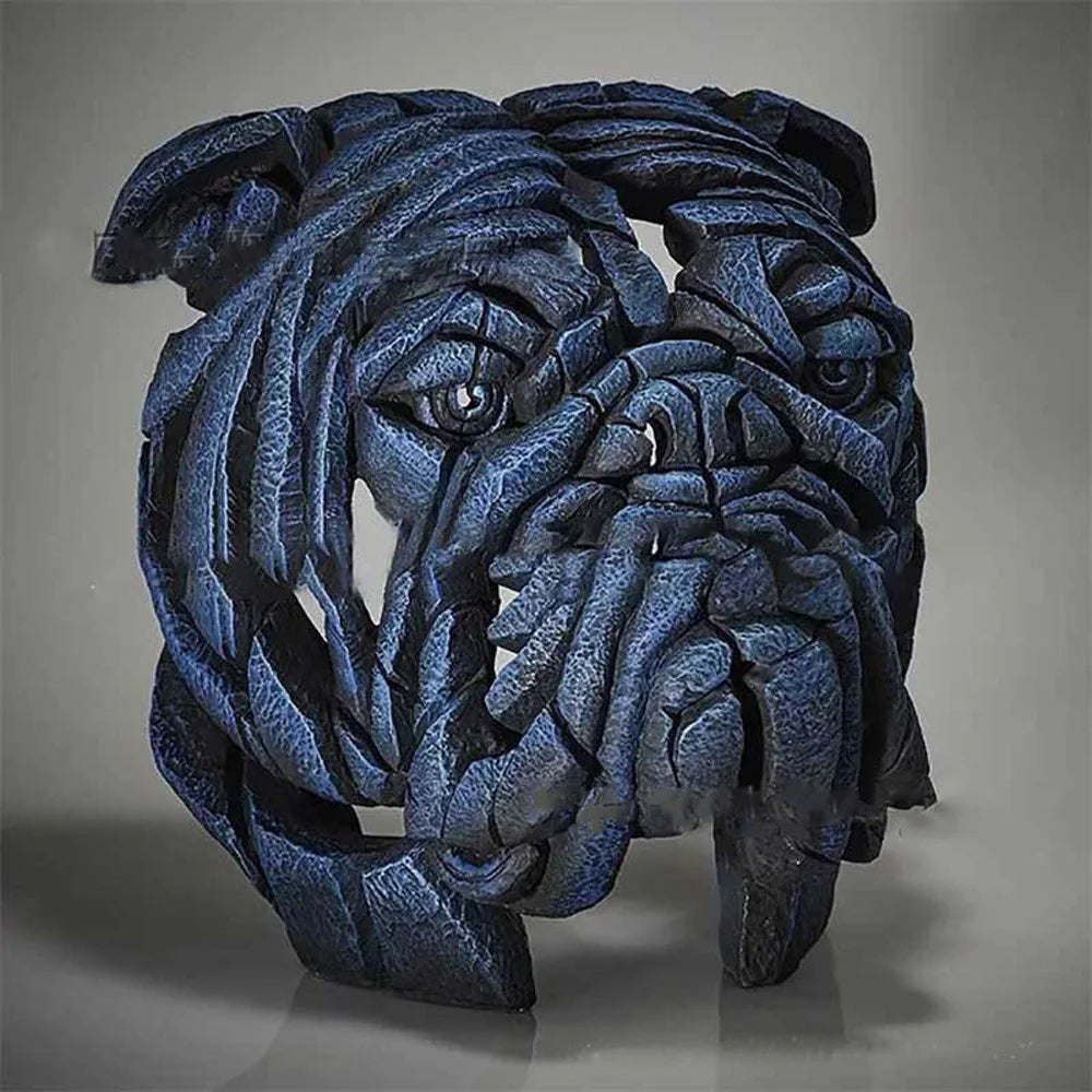 masques animaux sculptés résine noir gris brun artisanal maison décoration contemporaine
