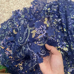 tissu violet rose vert bleu fleurs relief paillettes décoratif élégant polyester rayon hautequalité bricolage