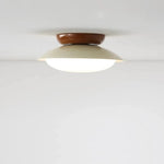 luminaire led moderne vert olive marron blanc crème minimaliste opaque fixé base métal éclairage