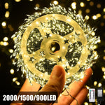 guirlande lumineuse 75m 2000leds étoiles branches moderne blanc doré halloween mariage noël télécommande clips