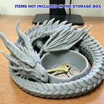 support bijoux dragon bleu clair noir artisanal sculptural adhésif porte clés monnaie