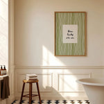 cadre mural moderne rayures vertes chambre bébé décoration vert olive