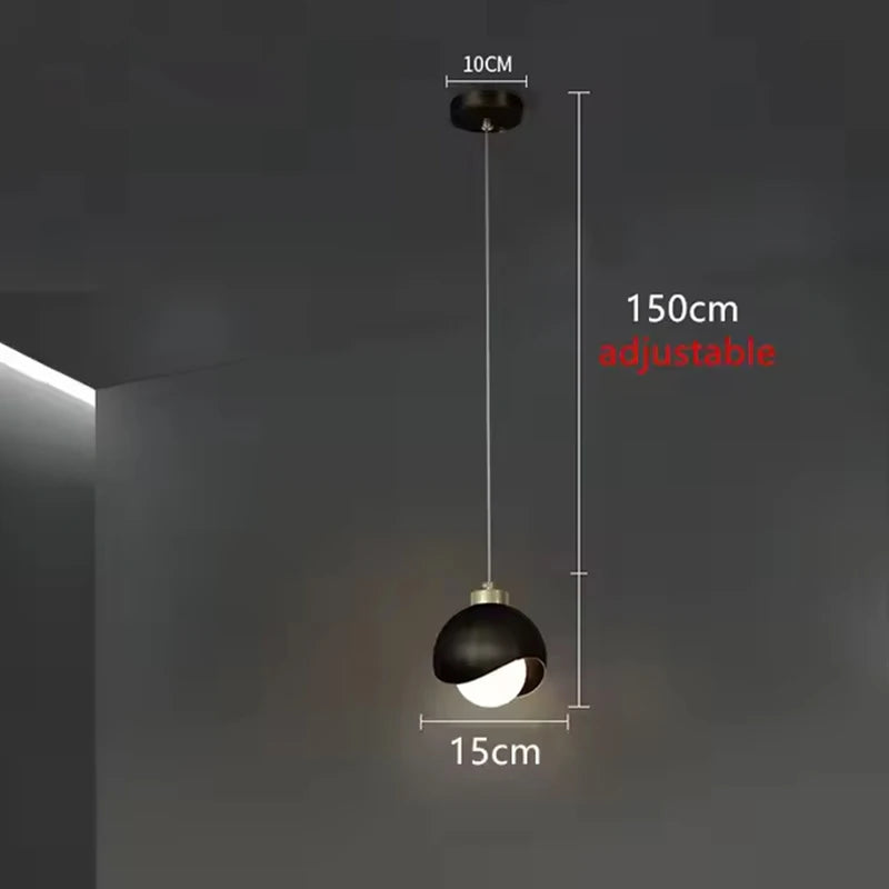 suspension pendentif verre noir doré moderne éclairage chambre salle manger lumière mat opaques
