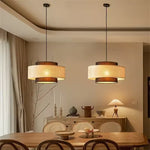suspension lumineuse tissée marron clair moderne 40cm 50cm 60cm ajustable chambre restaurant étude