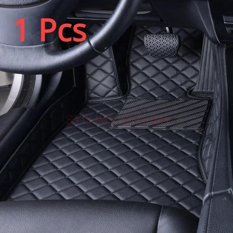tapis sol voiture cuir artificiel noir motif carreaux géométriques luxe mercedes benz classe
