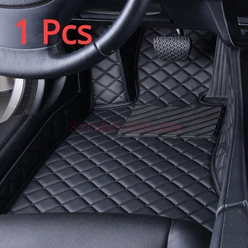 tapis sol voiture cuir artificiel noir motif carreaux géométriques luxe mercedes benz classe