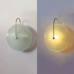 lampe murale led ronde verre moderne blanc doré transparent striée tringle