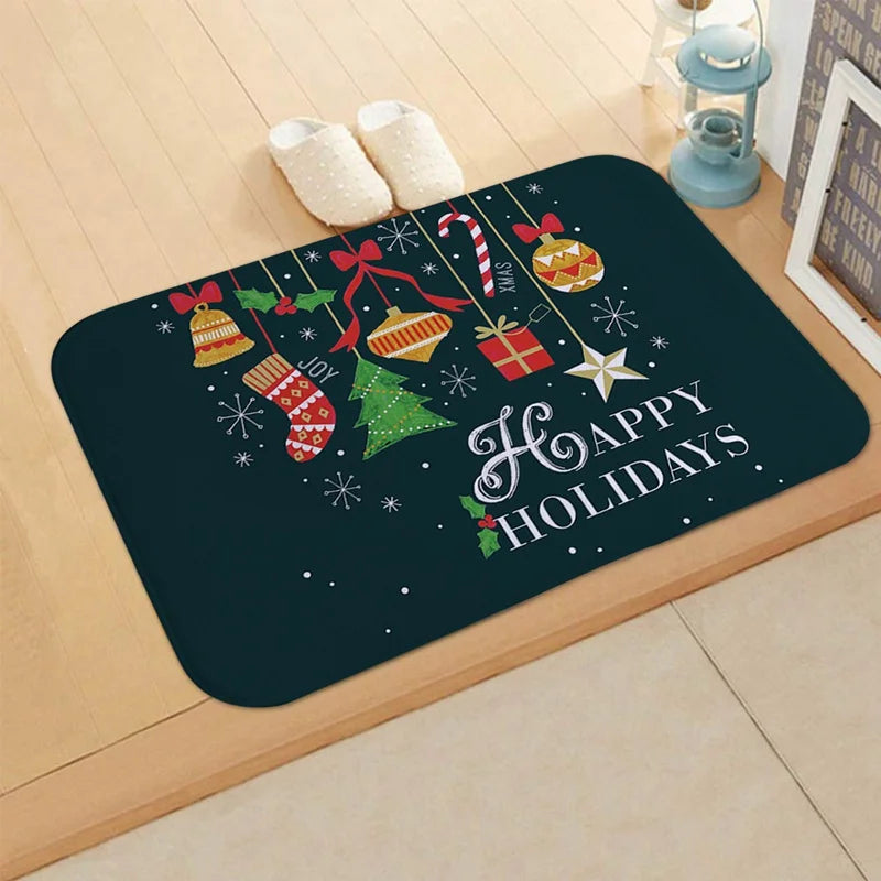 tapis sol rouge noir blanc noel rennes boules neige merry christmas let it snow