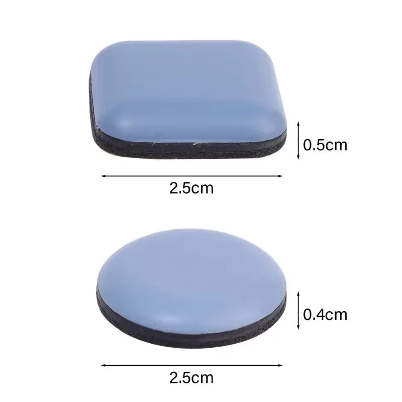 protecteurs meubles adhésifs bleu clair ronds lisses antiusure sol moderne 25x25mm 25mm diamètre 4mm